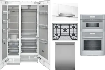 6 Piece Package Includes Refrigerator, Freezer, Cooktop, Wall Oven, Hood And Dishwasher