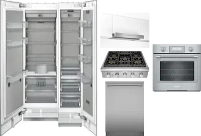 6 Piece Package Includes Refrigerator, Freezer, Cooktop, Wall Oven, Hood And Dishwasher