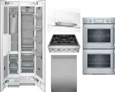 6 Piece Package Includes Refrigerator, Freezer, Cooktop, Wall Oven, Hood And Dishwasher
