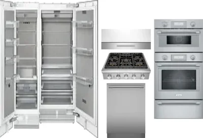 6 Piece Package Includes Refrigerator, Freezer, Cooktop, Wall Oven, Hood And Dishwasher