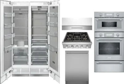 6 Piece Package Includes Refrigerator, Freezer, Cooktop, Wall Oven, Hood And Dishwasher