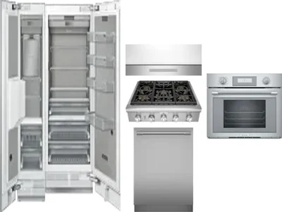 6 Piece Package Includes Refrigerator, Freezer, Cooktop, Wall Oven, Hood And Dishwasher