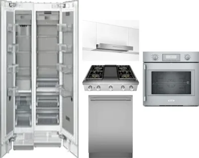 6 Piece Package Includes Refrigerator, Freezer, Cooktop, Wall Oven, Hood And Dishwasher