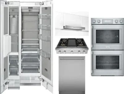 6 Piece Package Includes Refrigerator, Freezer, Cooktop, Wall Oven, Hood And Dishwasher