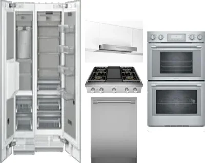 6 Piece Package Includes Refrigerator, Freezer, Cooktop, Wall Oven, Hood And Dishwasher