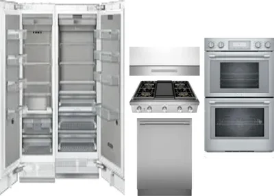 6 Piece Package Includes Refrigerator, Freezer, Cooktop, Wall Oven, Hood And Dishwasher