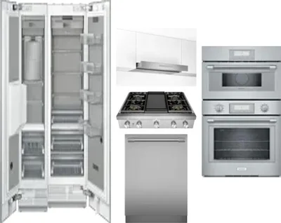 6 Piece Package Includes Refrigerator, Freezer, Cooktop, Wall Oven, Hood And Dishwasher