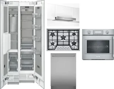 6 Piece Package Includes Refrigerator, Freezer, Cooktop, Wall Oven, Hood And Dishwasher