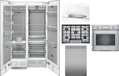 6 Piece Package Includes Refrigerator, Freezer, Cooktop, Wall Oven, Hood And Dishwasher