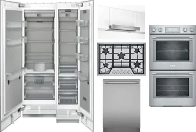 6 Piece Package Includes Refrigerator, Freezer, Cooktop, Wall Oven, Hood And Dishwasher