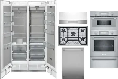 6 Piece Package Includes Refrigerator, Freezer, Cooktop, Wall Oven, Hood And Dishwasher