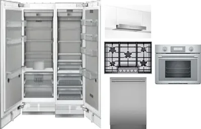 6 Piece Package Includes Refrigerator, Freezer, Cooktop, Wall Oven, Hood And Dishwasher