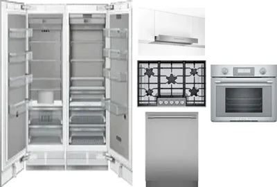 6 Piece Package Includes Refrigerator, Freezer, Cooktop, Wall Oven, Hood And Dishwasher