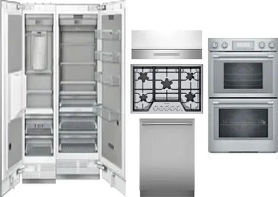 6 Piece Package Includes Refrigerator, Freezer, Cooktop, Wall Oven, Hood And Dishwasher