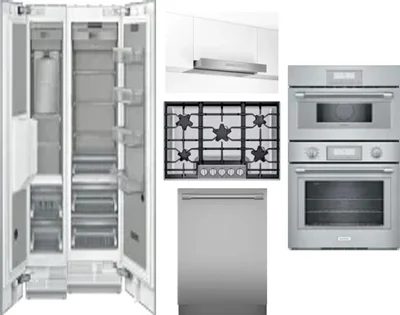 6 Piece Package Includes Refrigerator, Freezer, Cooktop, Wall Oven, Hood And Dishwasher