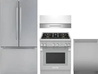 4 Piece Package Includes Refrigerator, Range, Hood And Dishwasher