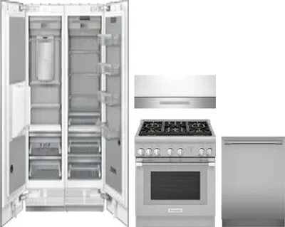 5 Piece Package Includes Refrigerator, Freezer, Range, Hood And Dishwasher