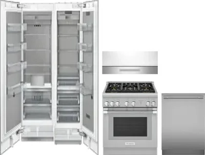 5 Piece Package Includes Refrigerator, Freezer, Range, Hood And Dishwasher