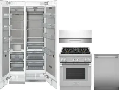 5 Piece Package Includes Refrigerator, Freezer, Range, Hood And Dishwasher