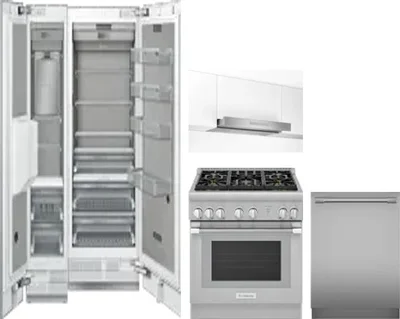 5 Piece Package Includes Refrigerator, Freezer, Range, Hood And Dishwasher