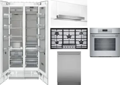 6 Piece Package Includes Refrigerator, Freezer, Cooktop, Wall Oven, Hood And Dishwasher