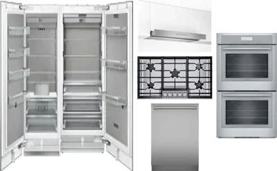 6 Piece Package Includes Refrigerator, Freezer, Cooktop, Wall Oven, Hood And Dishwasher