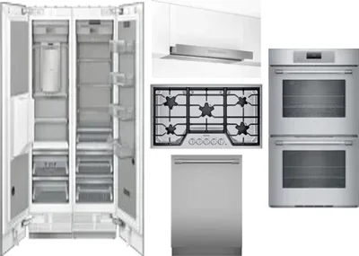 6 Piece Package Includes Refrigerator, Freezer, Cooktop, Wall Oven, Hood And Dishwasher