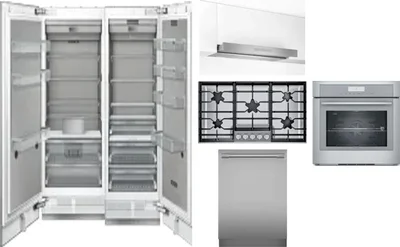 6 Piece Package Includes Refrigerator, Freezer, Cooktop, Wall Oven, Hood And Dishwasher
