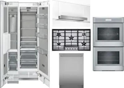 6 Piece Package Includes Refrigerator, Freezer, Cooktop, Wall Oven, Hood And Dishwasher