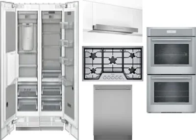 6 Piece Package Includes Refrigerator, Freezer, Cooktop, Wall Oven, Hood And Dishwasher