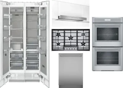 6 Piece Package Includes Refrigerator, Freezer, Cooktop, Wall Oven, Hood And Dishwasher