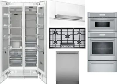 6 Piece Package Includes Refrigerator, Freezer, Cooktop, Wall Oven, Hood And Dishwasher