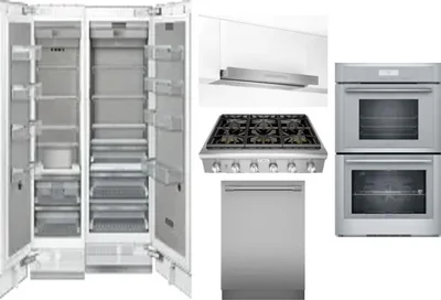 6 Piece Package Includes Refrigerator, Freezer, Cooktop, Wall Oven, Hood And Dishwasher