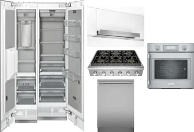 6 Piece Package Includes Refrigerator, Freezer, Cooktop, Wall Oven, Hood And Dishwasher