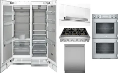 6 Piece Package Includes Refrigerator, Freezer, Cooktop, Wall Oven, Hood And Dishwasher