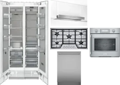 6 Piece Package Includes Refrigerator, Freezer, Cooktop, Wall Oven, Hood And Dishwasher