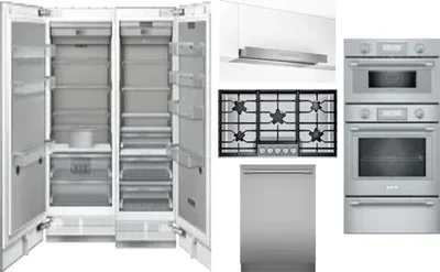 6 Piece Package Includes Refrigerator, Freezer, Cooktop, Wall Oven, Hood And Dishwasher