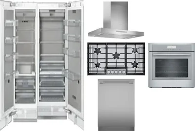 6 Piece Package Includes Refrigerator, Freezer, Cooktop, Wall Oven, Hood And Dishwasher