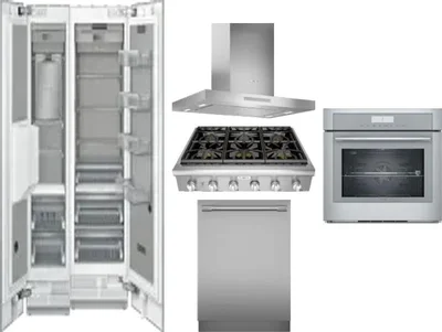 6 Piece Package Includes Refrigerator, Freezer, Cooktop, Wall Oven, Hood And Dishwasher