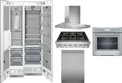 6 Piece Package Includes Refrigerator, Freezer, Cooktop, Wall Oven, Hood And Dishwasher