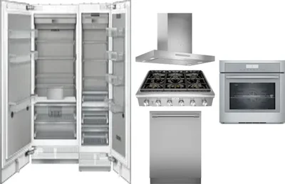 6 Piece Package Includes Refrigerator, Freezer, Cooktop, Wall Oven, Hood And Dishwasher