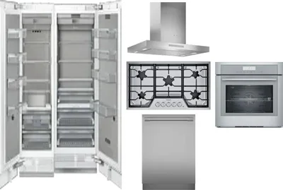 6 Piece Package Includes Refrigerator, Freezer, Cooktop, Wall Oven, Hood And Dishwasher