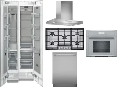 6 Piece Package Includes Refrigerator, Freezer, Cooktop, Wall Oven, Hood And Dishwasher