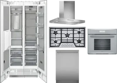 6 Piece Package Includes Refrigerator, Freezer, Cooktop, Wall Oven, Hood And Dishwasher