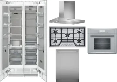 6 Piece Package Includes Refrigerator, Freezer, Cooktop, Wall Oven, Hood And Dishwasher