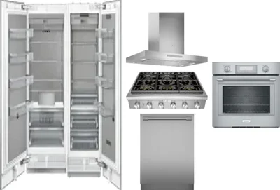 6 Piece Package Includes Refrigerator, Freezer, Cooktop, Wall Oven, Hood And Dishwasher