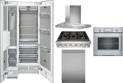 6 Piece Package Includes Refrigerator, Freezer, Cooktop, Wall Oven, Hood And Dishwasher