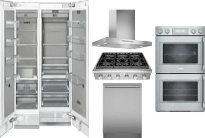 6 Piece Package Includes Refrigerator, Freezer, Cooktop, Wall Oven, Hood And Dishwasher
