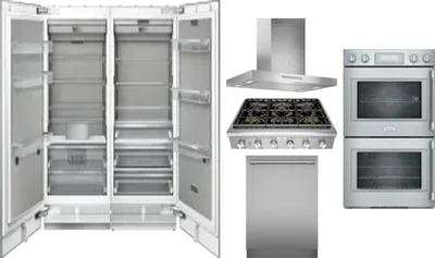 6 Piece Package Includes Refrigerator, Freezer, Cooktop, Wall Oven, Hood And Dishwasher