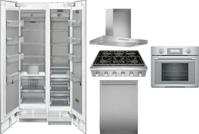 6 Piece Package Includes Refrigerator, Freezer, Cooktop, Wall Oven, Hood And Dishwasher